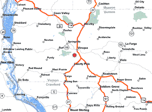 Viroqua area map